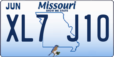 MO license plate XL7J1O