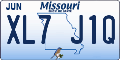 MO license plate XL7J1Q