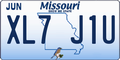 MO license plate XL7J1U