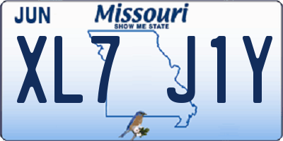 MO license plate XL7J1Y