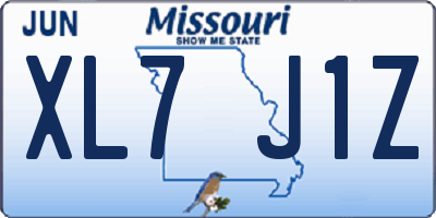 MO license plate XL7J1Z