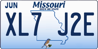 MO license plate XL7J2E