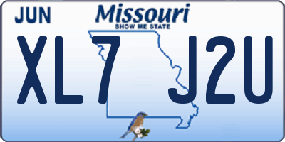 MO license plate XL7J2U