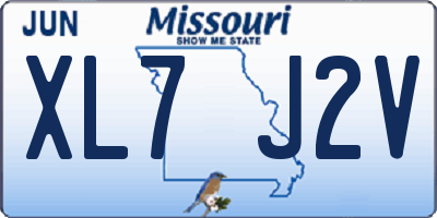 MO license plate XL7J2V