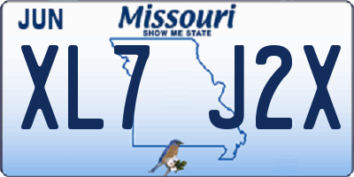MO license plate XL7J2X