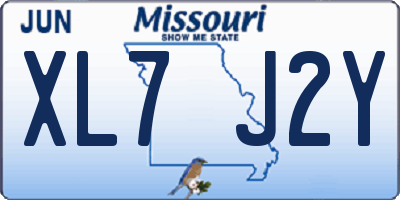 MO license plate XL7J2Y