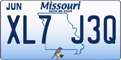 MO license plate XL7J3Q