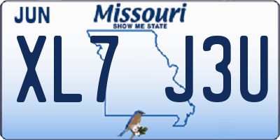 MO license plate XL7J3U