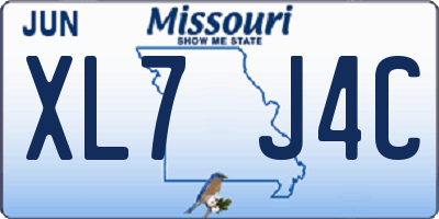 MO license plate XL7J4C