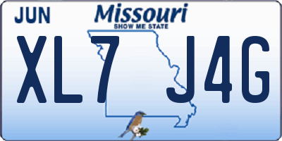 MO license plate XL7J4G