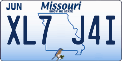 MO license plate XL7J4I