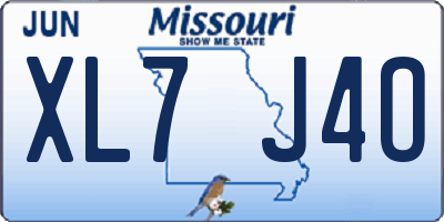 MO license plate XL7J4O
