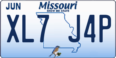 MO license plate XL7J4P