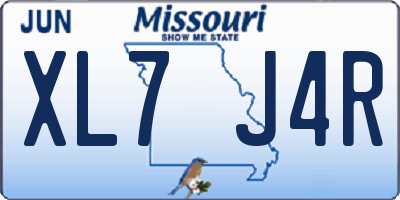 MO license plate XL7J4R