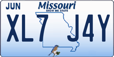 MO license plate XL7J4Y