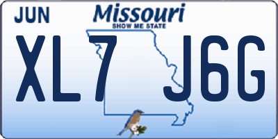 MO license plate XL7J6G
