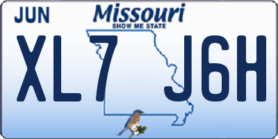 MO license plate XL7J6H