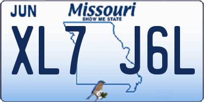 MO license plate XL7J6L