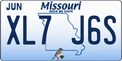 MO license plate XL7J6S