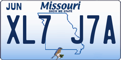 MO license plate XL7J7A