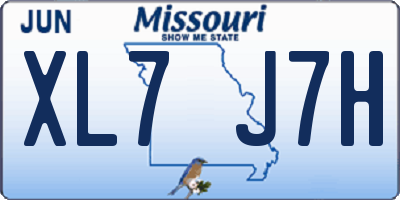 MO license plate XL7J7H