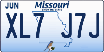 MO license plate XL7J7J