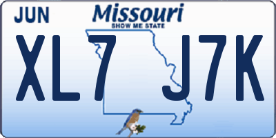 MO license plate XL7J7K