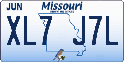 MO license plate XL7J7L
