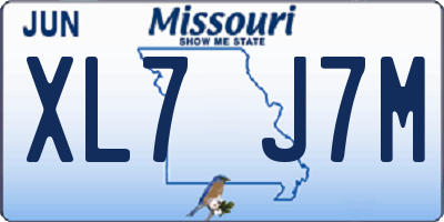 MO license plate XL7J7M