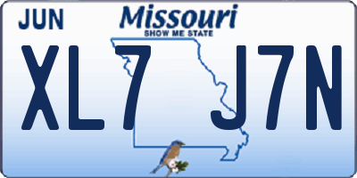 MO license plate XL7J7N