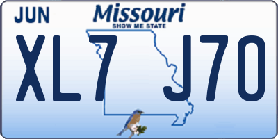 MO license plate XL7J7O