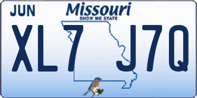 MO license plate XL7J7Q