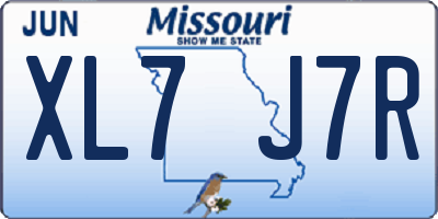 MO license plate XL7J7R
