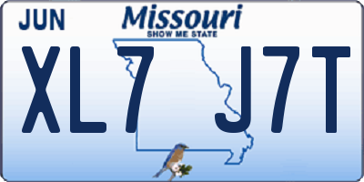 MO license plate XL7J7T