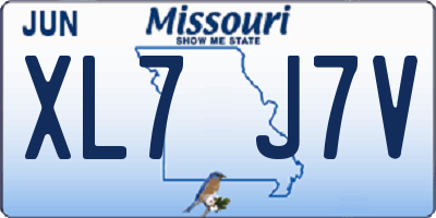 MO license plate XL7J7V