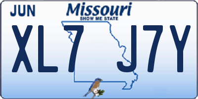 MO license plate XL7J7Y