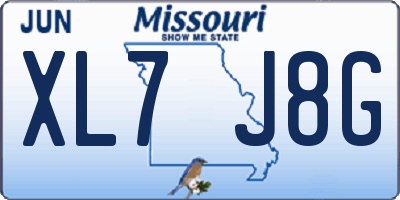 MO license plate XL7J8G