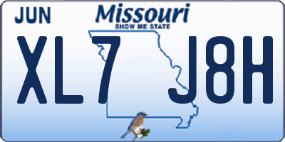 MO license plate XL7J8H