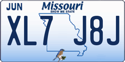 MO license plate XL7J8J