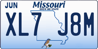 MO license plate XL7J8M