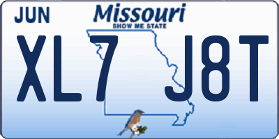 MO license plate XL7J8T