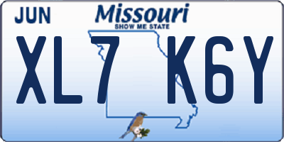 MO license plate XL7K6Y