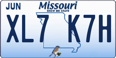 MO license plate XL7K7H