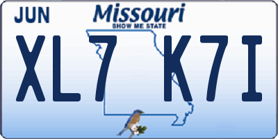 MO license plate XL7K7I