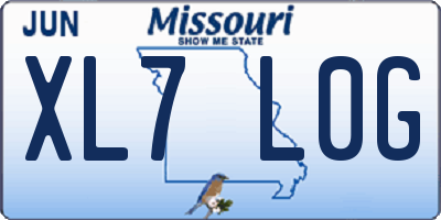 MO license plate XL7L0G