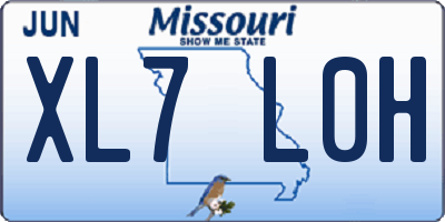 MO license plate XL7L0H