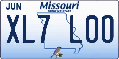 MO license plate XL7L0O