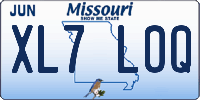 MO license plate XL7L0Q