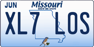 MO license plate XL7L0S