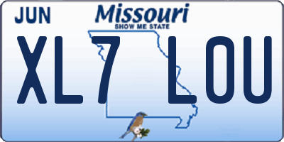 MO license plate XL7L0U